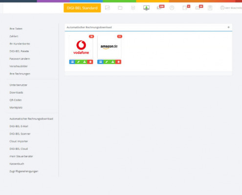 Screenshot zum Thema Digi-Bel-Automatischer Rechnungsdownload